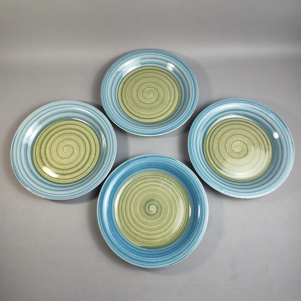 Pier 1 Valencia Blue Green Swirl Salad‎ Plates 7.5